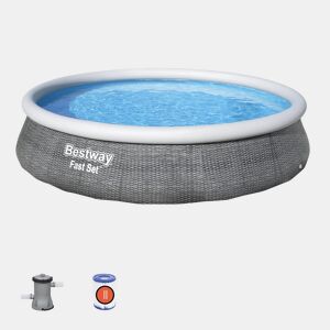 Piscina Insuflável Bestway 396 x 84 cm Cinzento 7340 L