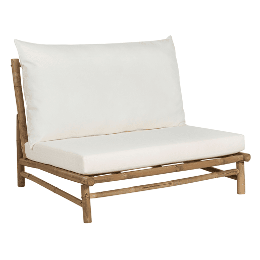 Conjunto de jardim com mesa 2 lugares TODI Madeira de bambu Branco creme