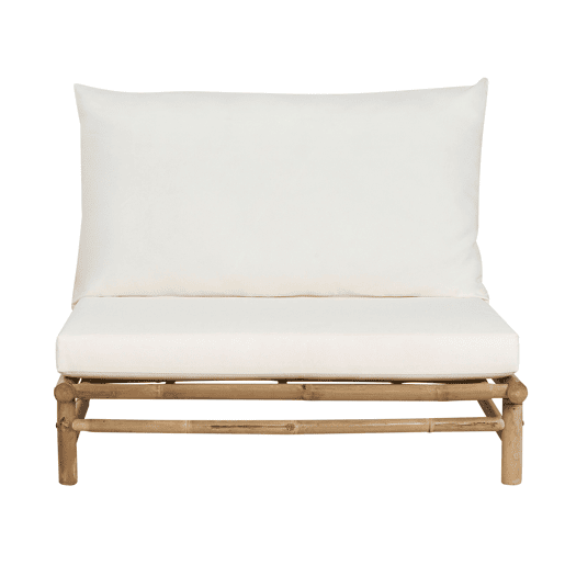 Conjunto de jardim com mesa 2 lugares TODI Madeira de bambu Branco creme