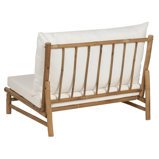 Conjunto de jardim com mesa 2 lugares TODI Madeira de bambu Branco creme