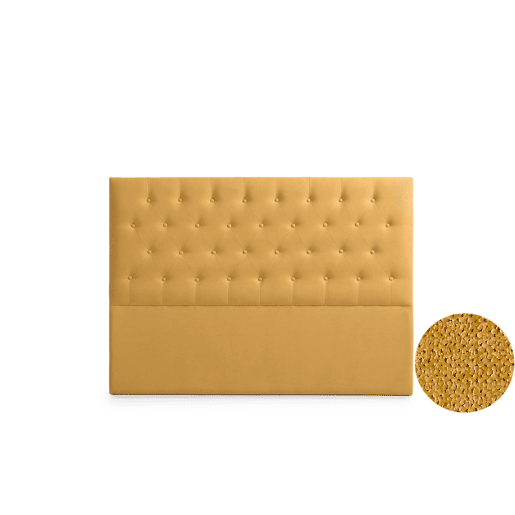 Cabeceira Estofada FERRARA Aqualine 145x120x8 cm - MOSTARDA - Moonia