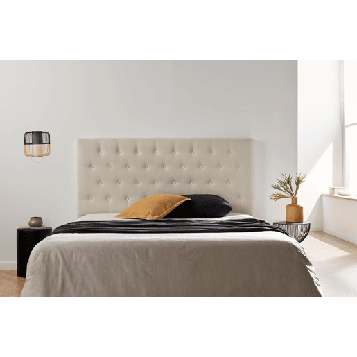 Cabeceira Estofada FERRARA Aqualine 115x120x8 cm - Bege Torrado - Moonia