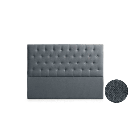 Cabeceira Estofada FERRARA Aqualine 130x120x8 cm - CINZA ESCURO - Moonia