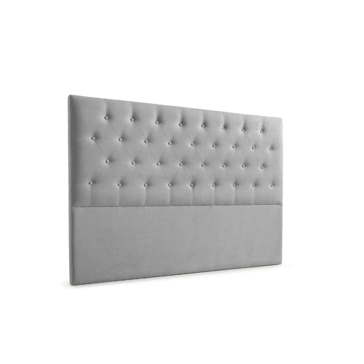 Cabeceira Estofada FERRARA Aqualine 130x120x8 cm - Cinzento Claro - Moonia