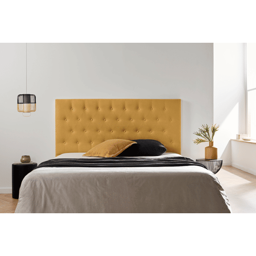 Cabeceira Estofada FERRARA Aqualine 210x120x8 cm - MOSTARDA - Moonia