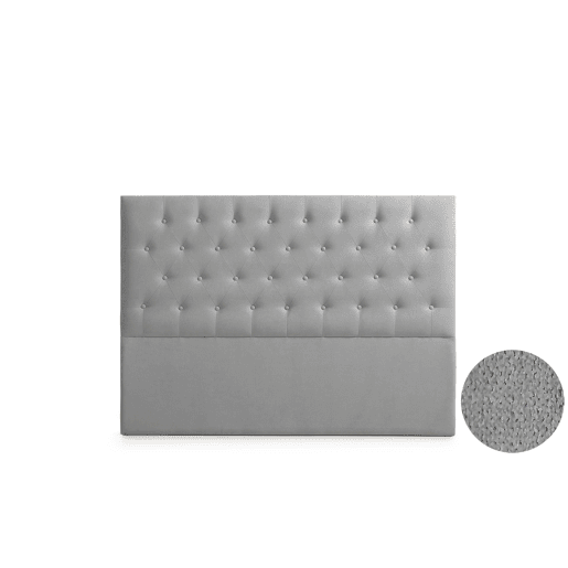 Cabeceira Estofada FERRARA Aqualine 115x120x8 cm - Cinzento Claro - Moonia