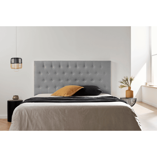Cabeceira Estofada FERRARA Aqualine 115x120x8 cm - Cinzento Claro - Moonia