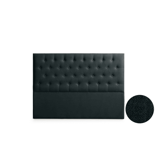 Cabeceira Estofada FERRARA Aqualine 90x120x8 cm - PRETO - Moonia