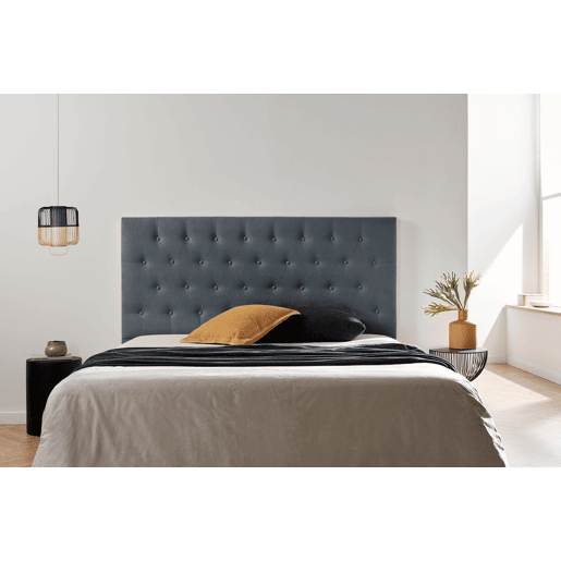 Cabeceira Estofada FERRARA Aqualine 145x120x8 cm - CINZA ESCURO - Moonia