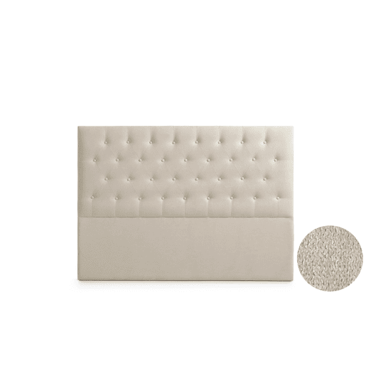 Cabeceira Estofada FERRARA Aqualine 145x120x8 cm - Bege Torrado - Moonia
