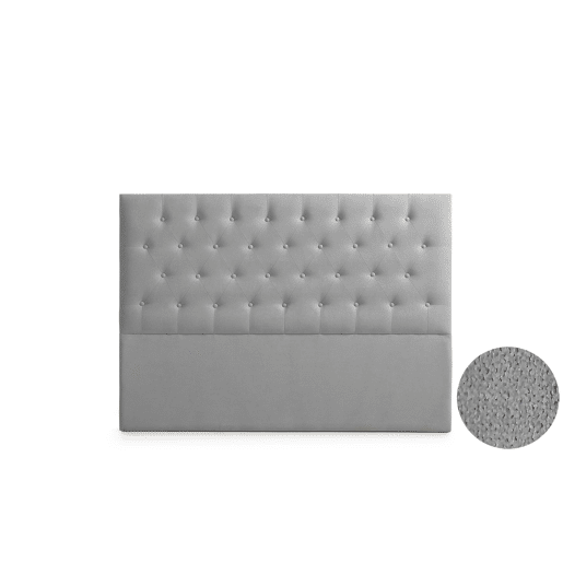 Cabeceira Estofada FERRARA Aqualine 100x120x8 cm - Cinzento Claro - Moonia