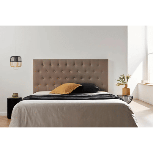 Cabeceira Estofada FERRARA Aqualine 145x120x8 cm - CHOCOLATE - Moonia