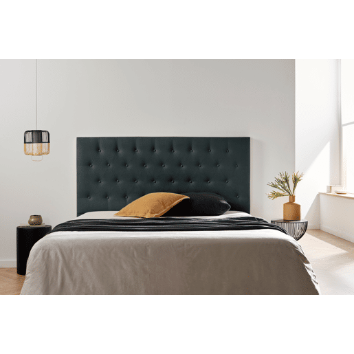 Cabeceira Estofada FERRARA Aqualine 190x120x8 cm - PRETO - Moonia