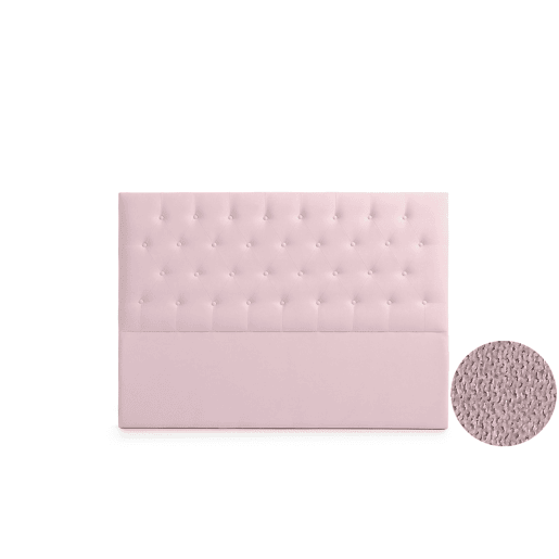 Cabeceira Estofada FERRARA Aqualine 190x120x8 cm - Rosa Claro - Moonia