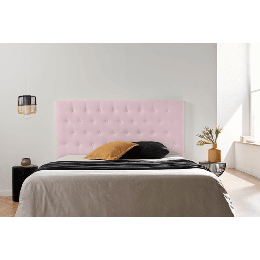 Cabeceira Estofada FERRARA Aqualine 130x120x8 cm - Rosa Claro - Moonia