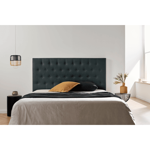 Cabeceira Estofada FERRARA Aqualine 115x120x8 cm - PRETO - Moonia
