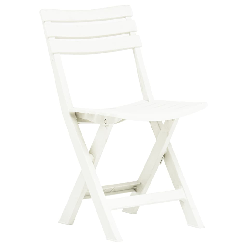 2 Sillas de jardín plegables de plástico Blanco