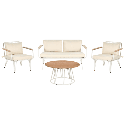Beliani Conjunto lounge Aço MONTESILVANO Beliani Conjunto lounge Aço MONTESILVANO