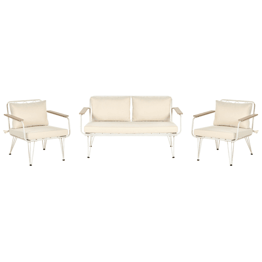 Beliani Conjunto lounge Aço MONTESILVANO Beliani Conjunto lounge Aço MONTESILVANO