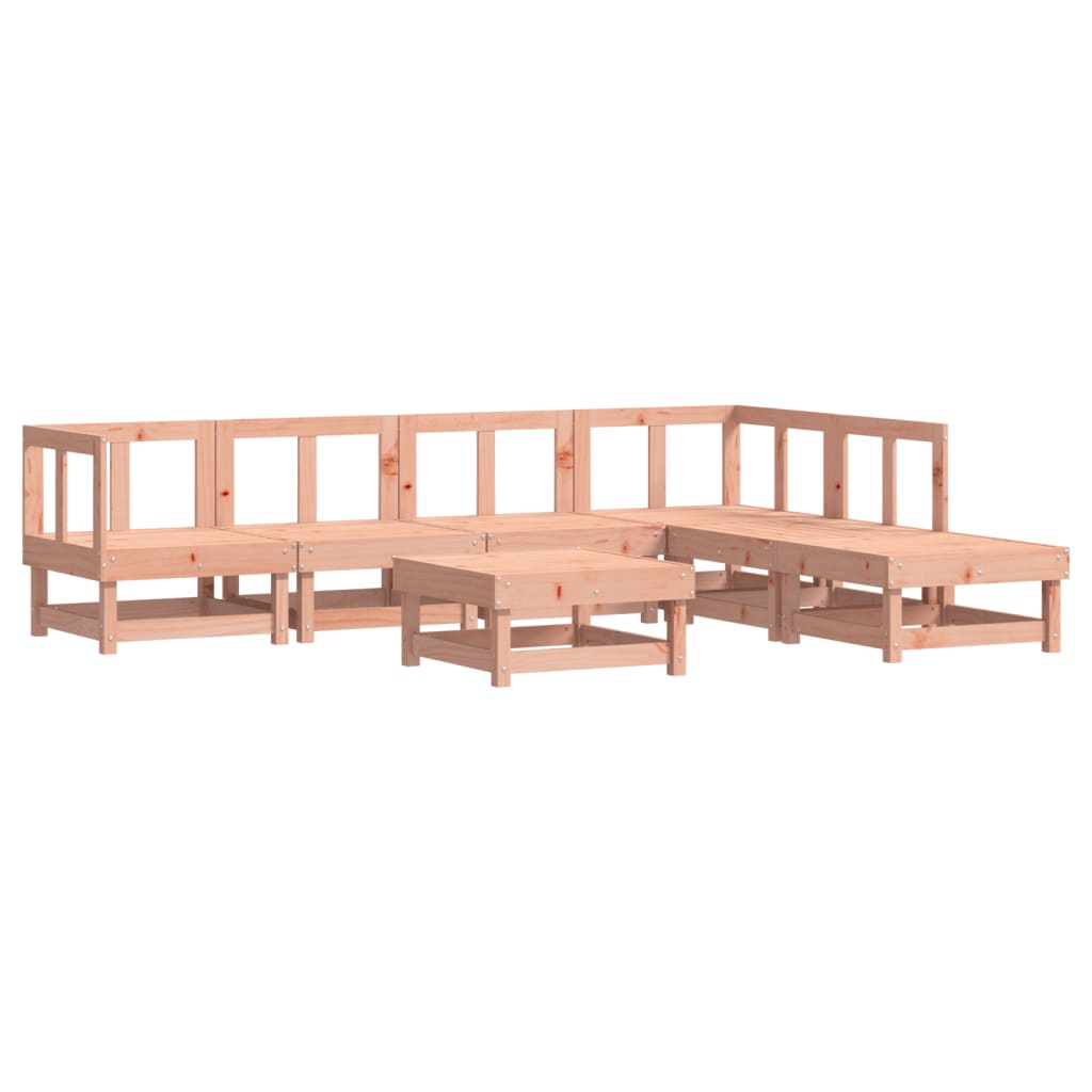 Juego de muebles de jardin 7 piezas madera maciza abeto douglas