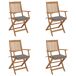4 Sillas de jardín plegables de madera con cojines 4 Sillas de jardín plegables de madera con cojines Beige