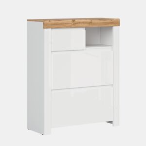 Sapateira alta em madeira e branco Hella
