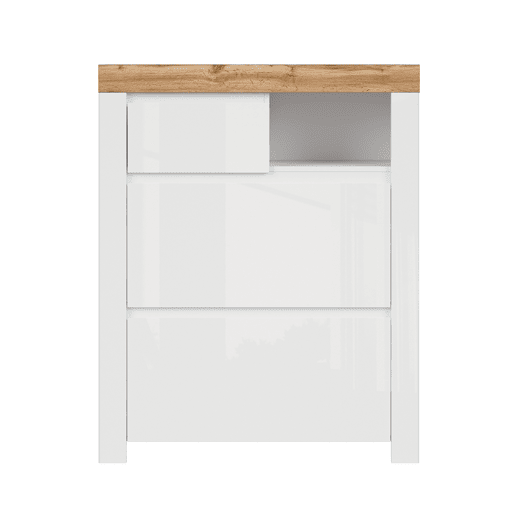 Sapateira alta em madeira e branco Hella