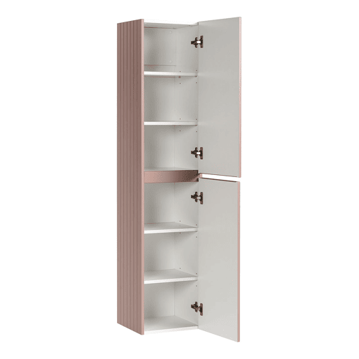 Móvel de lavatório simples Zelie rosa e branco 60cm e pedestal Móvel de lavatório simples Zelie rosa e branco 60cm e pedestal