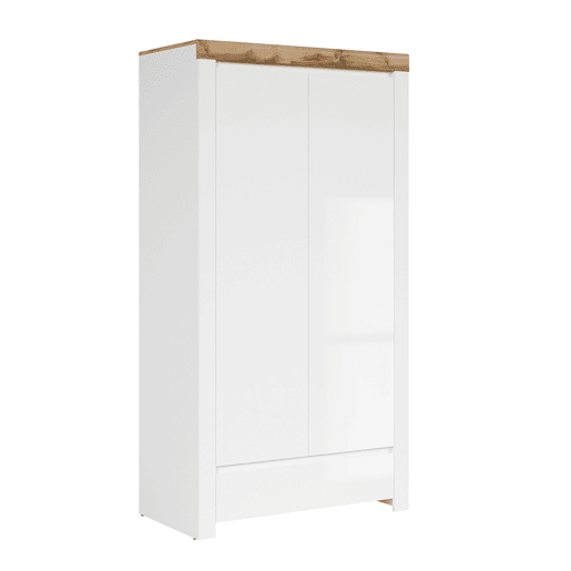 Roupeiro 2 portas 1 gaveta Hella Branco e Madeira