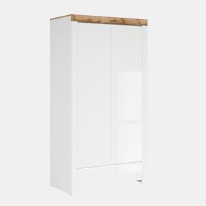 Roupeiro 2 portas 1 gaveta Hella Branco e Madeira