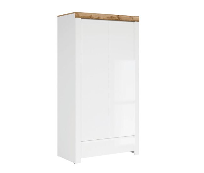 Armario 2 puertas 1 cajón hella blanco y madera