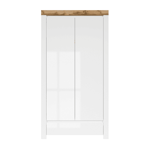 Roupeiro 2 portas 1 gaveta Hella Branco e Madeira