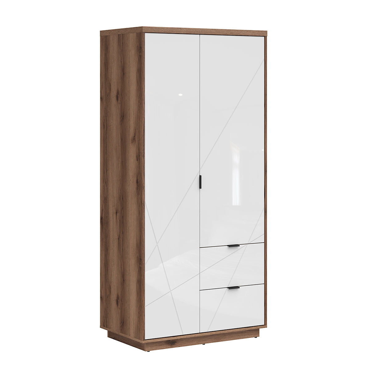 Armario 2 puertas 2 cajones Sven 94 Natural/ Blanco