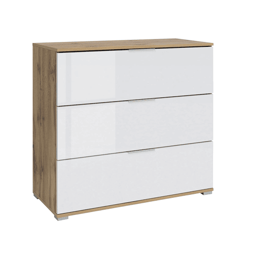 Cómoda 3 gavetas Selma Branco e Branco Cómoda 3 gavetas Selma Branco e Branco