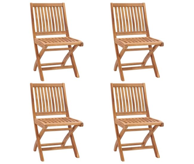 Sillas de jardin plegables 4 unidades madera maciza de teca