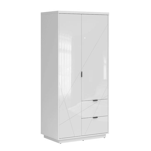 Armário Sven de 2 portas e 2 gavetas Branco