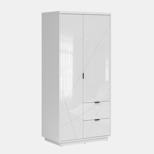 Armário Sven de 2 portas e 2 gavetas Branco