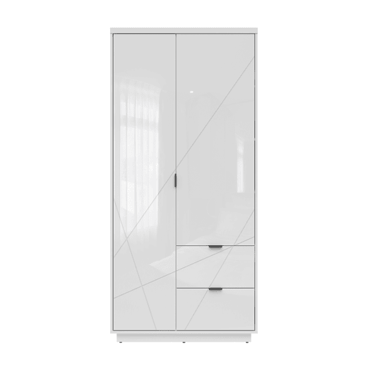 Armário Sven de 2 portas e 2 gavetas Branco