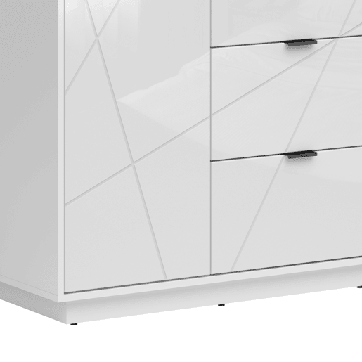 Armário Sven de 2 portas e 2 gavetas Branco
