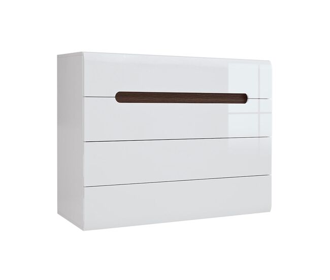 Cómoda 4 cajones Darrel Blanco lacado y Madera