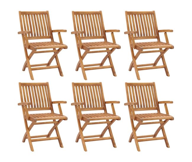 Sillas de jardin plegables 6 unidades madera maciza de teca