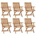 6 Sillas de jardín plegables de madera maciza de teca 6 Sillas de jardín plegables de madera maciza de teca Marrón