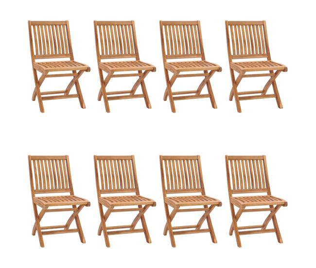 Sillas de jardin plegables 8 unidades madera maciza de teca