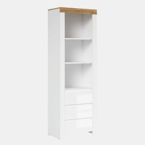 Estante 3 gavetas Hella Branco e Madeira