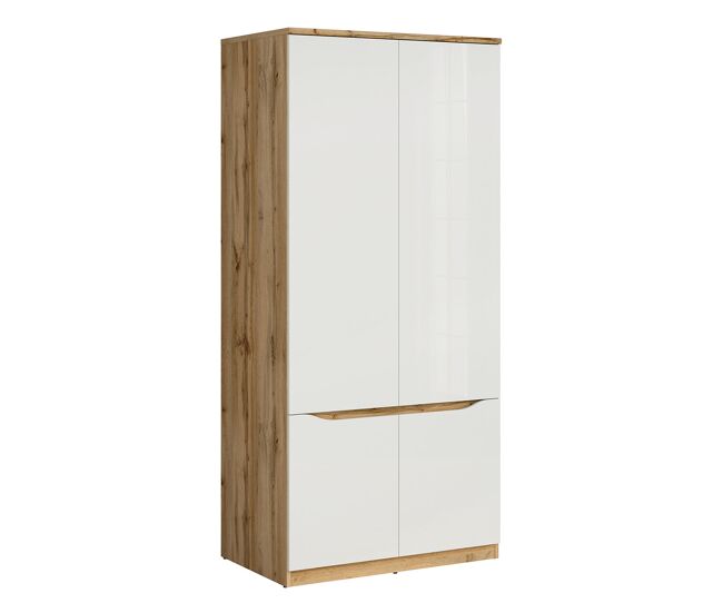 Armario 2 puertas june blanco y madera