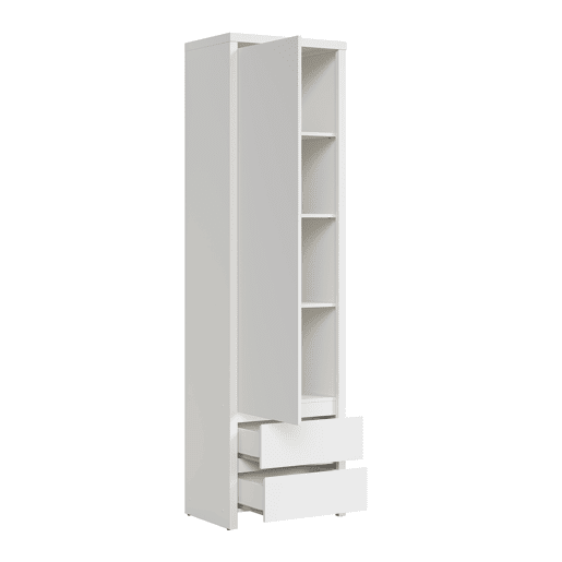 Roupeiro coluna 1 porta 2 gavetas Soren Branco