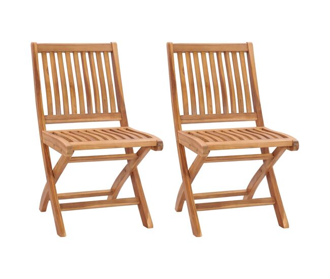 Sillas de jardin plegables 2 unidades madera maciza de teca
