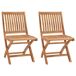 2 Sillas de jardín plegables de madera maciza de teca 2 Sillas de jardín plegables de madera maciza de teca Marrón