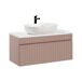 Conjunto mueble lavabo individual y columna Zelie 100 Conjunto mueble lavabo individual y columna Zelie 100 Rosa