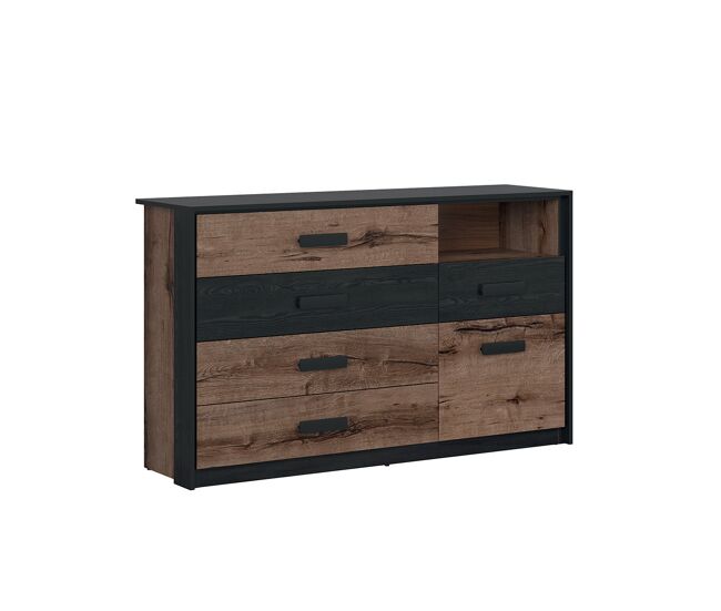 Cómoda 5 cajones 1 puerta Romane Madera